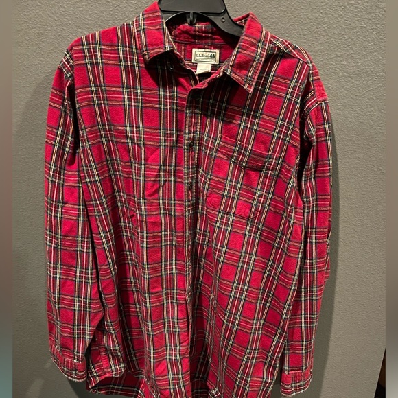 L.L. Bean Red and Blue Plaid Shirt XL Tall - Picture 1 of 4